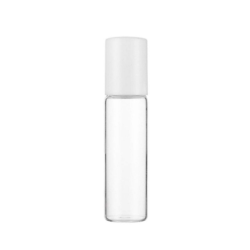 Teensery 12 Pcs Clear Glass Roller Bottles Empty Refillable Essential Oil Roll-on Bottles Cosmetic Sample Storage Container Vial with Glass Roller Ball for Essential Oil Aromatherapy Perfume Eye Essence (10ML) - Image 3
